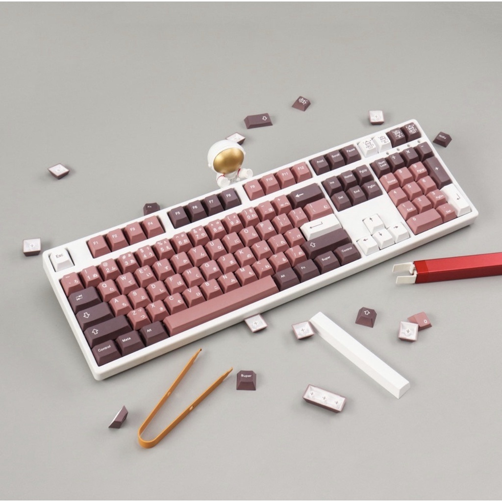 PBT Keycaps 125PCS Grijze Gradiënt Dye Sublimatie Keycap Set Cherry