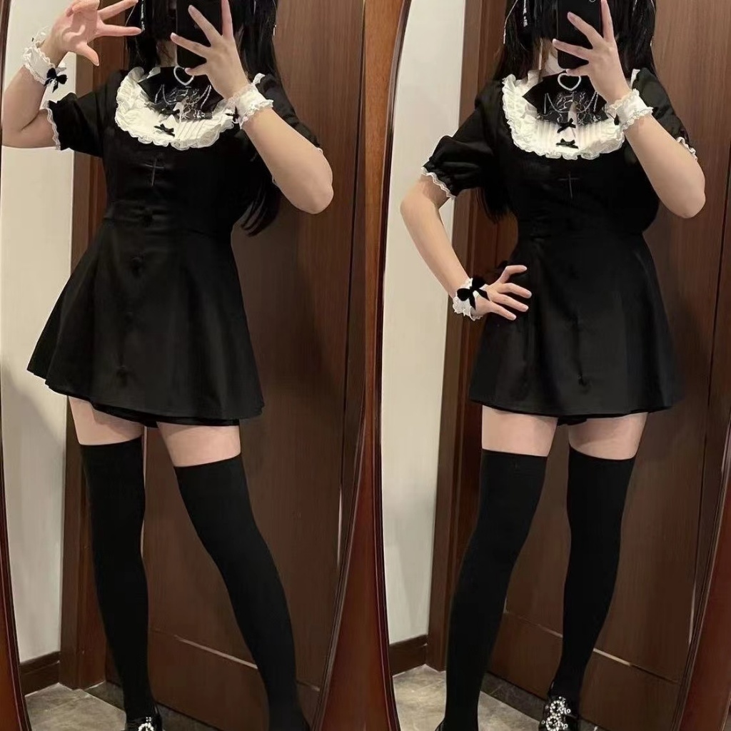 Japanese lolita bow lace dress yv30820