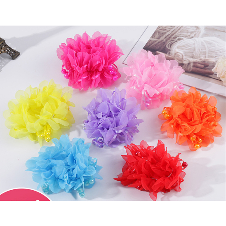 2PCS Flower hair princess little girl tie ball head flower headdress ...