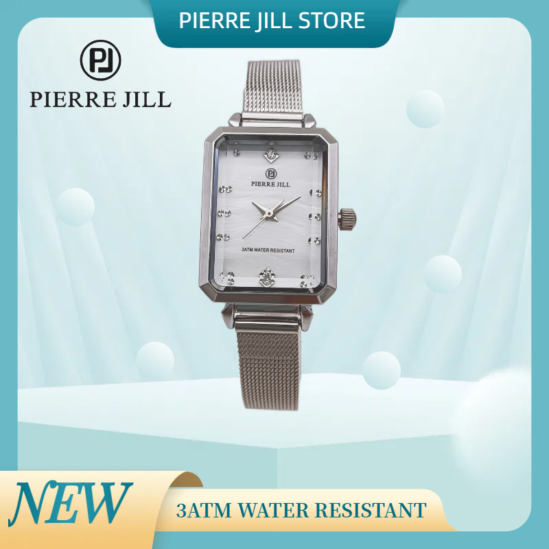 PIERRE JILL Ladies Watch Waterproof Square Stainless Steel Strap Quartz ...