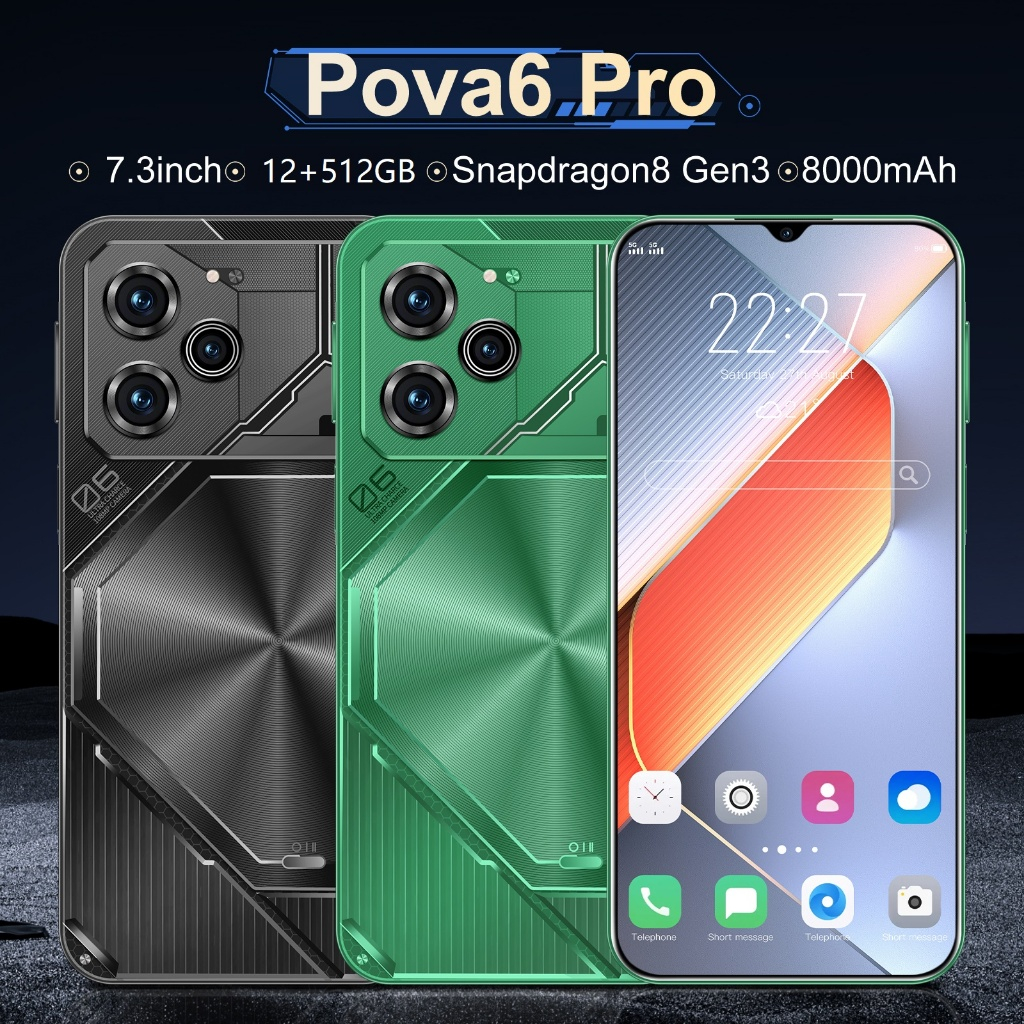 Pova6 Pro New 4G/5G Smartphone 7.3inch Full Screen Ultra Clear Screen ...