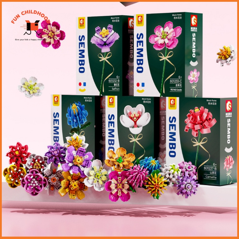 FUNC Flowers Building Blocks Flower Bouquet Assembled Flower Home ...