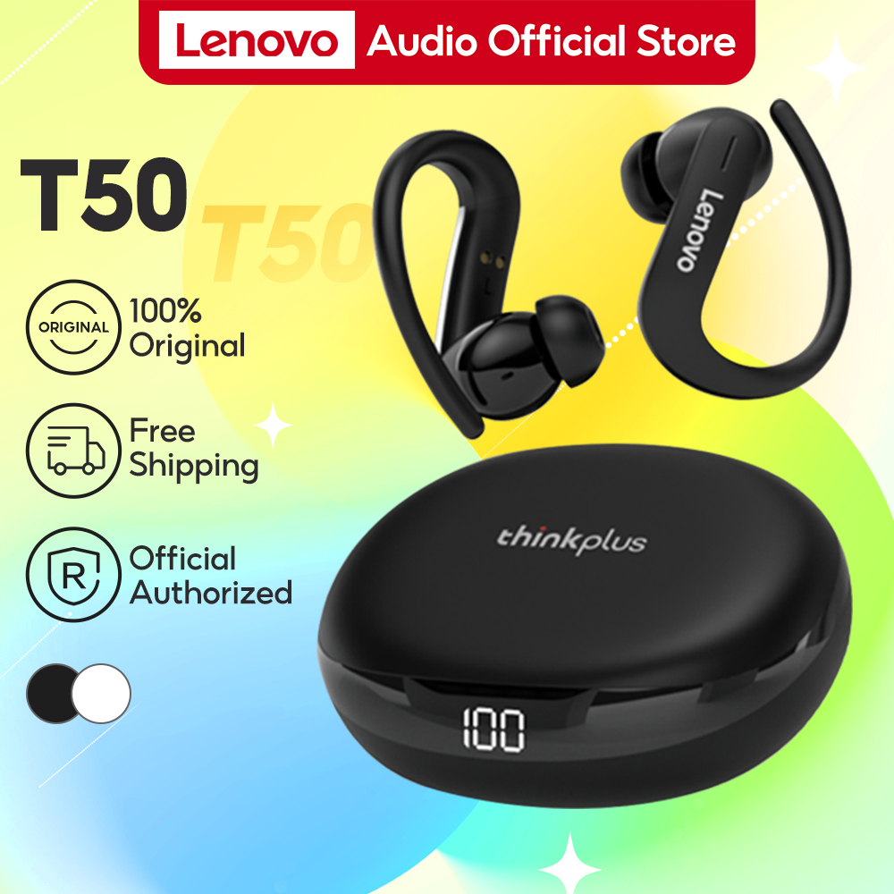 Lenovo T50 Bluetooth Earphones Wireless Earphone Earbuds With Mic Game ...