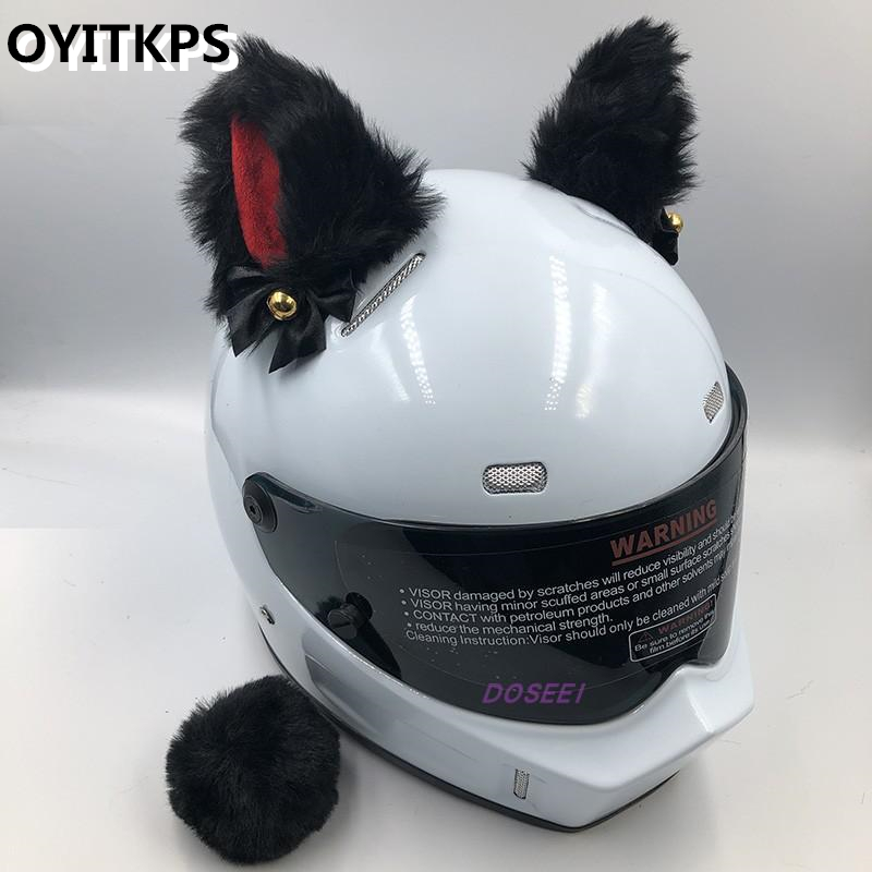thumbnail image 2 of Faux Fur Cat Ears Helmet Accessory: Motorcycle, Ski, Bicycle 2 of 10