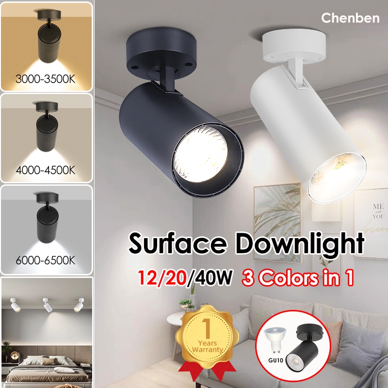 Tri-color Led Downlight Surface Foldable Spot Ceiling Light 12/20W ...