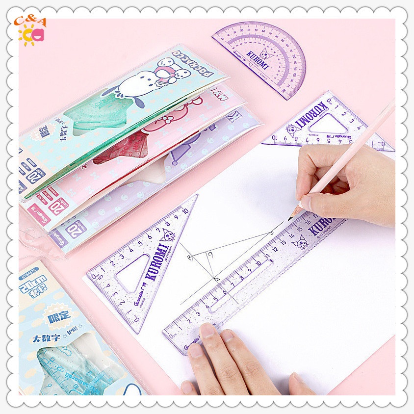 4pcs/set Sanrio Student Ruler set Measurement Painting Mark Ruler ...