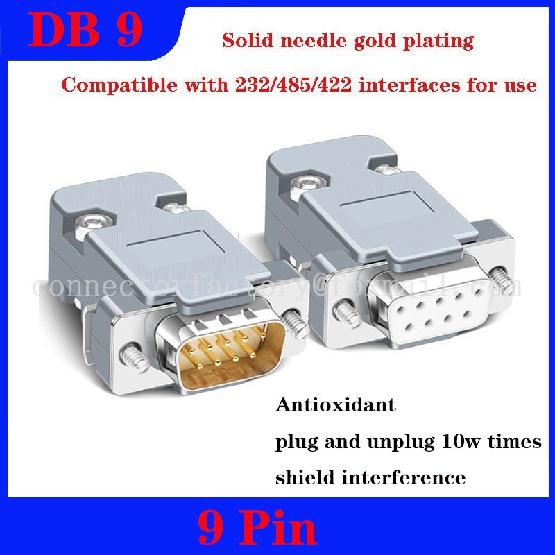 DB9 welding industrial plug socket RS232 serial port aviation connector ...