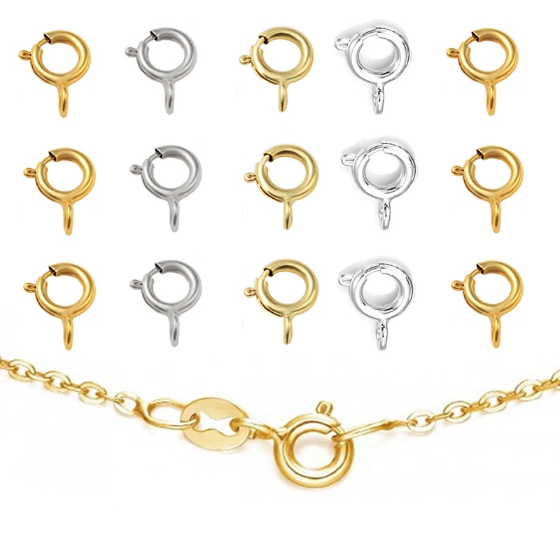 10Pcs 6mm Circle Spring Buttonr Clasps Hooks End Connectors for DIY ...