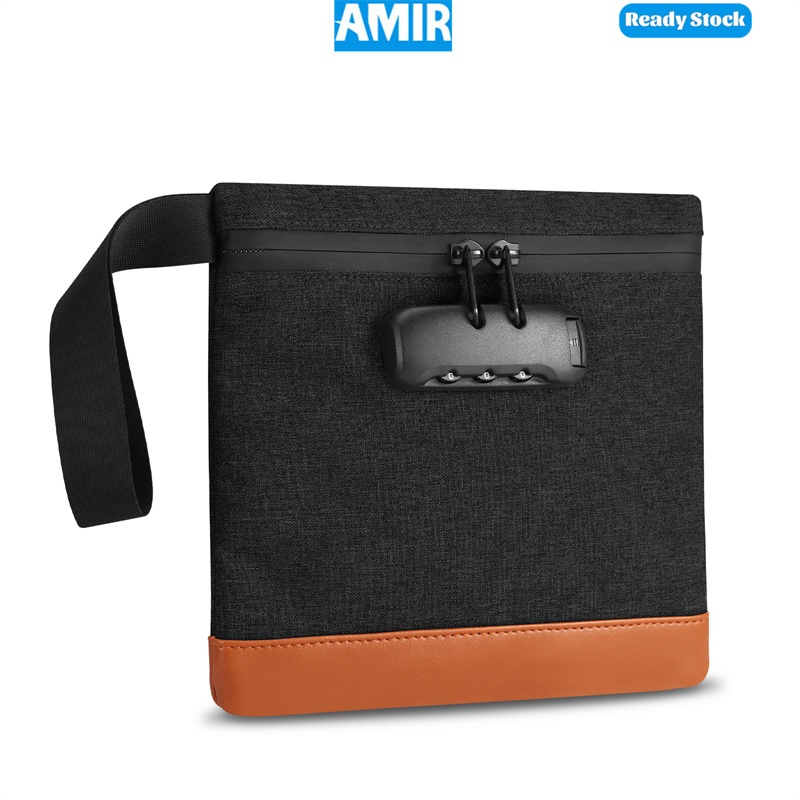 AMIR Lockable Bank Bag for Cash, Money Bag with Lock, Waterproof Bag ...