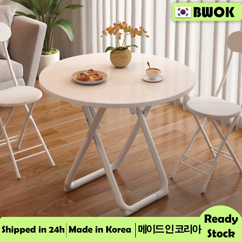 【⚡Hot】Folding Table Round Table Balcony Table Foldable Table Modern Simple  Dining Table Dining Home Study Table Foldable Small Family foldable Small 