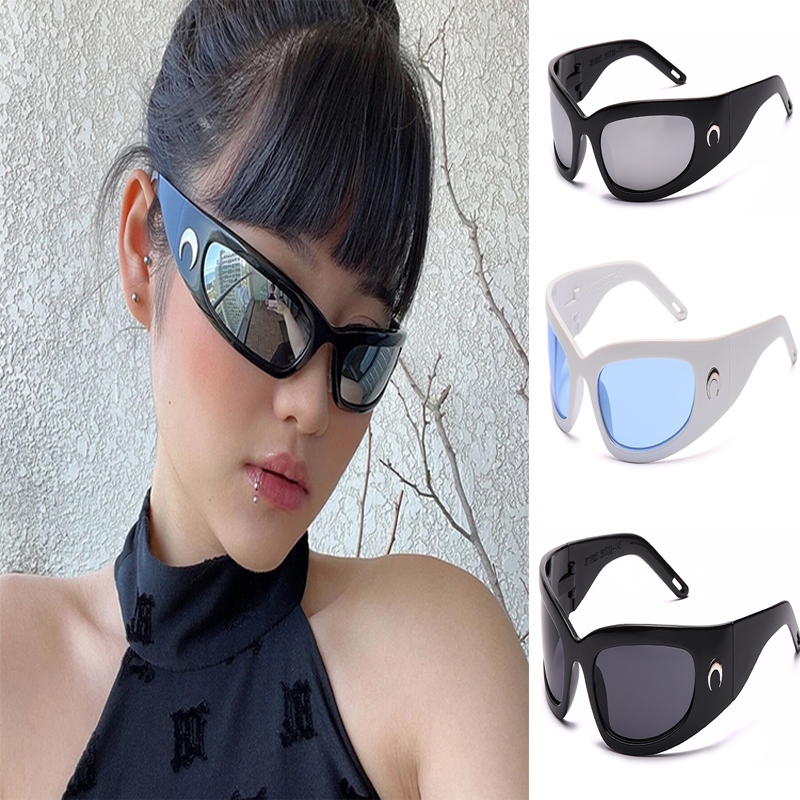 Y2k INS Popular Moon Rectangular Sunglasses Trend Hip Hop Sun Glasses ...