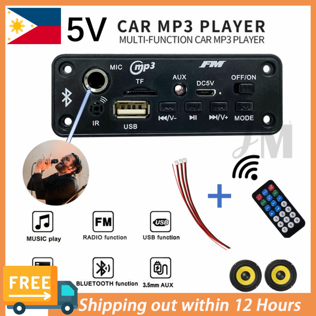 (Local seller) 6W Amplifier Bluetooth DIY MP3 Decoder Board DC 5V Music ...