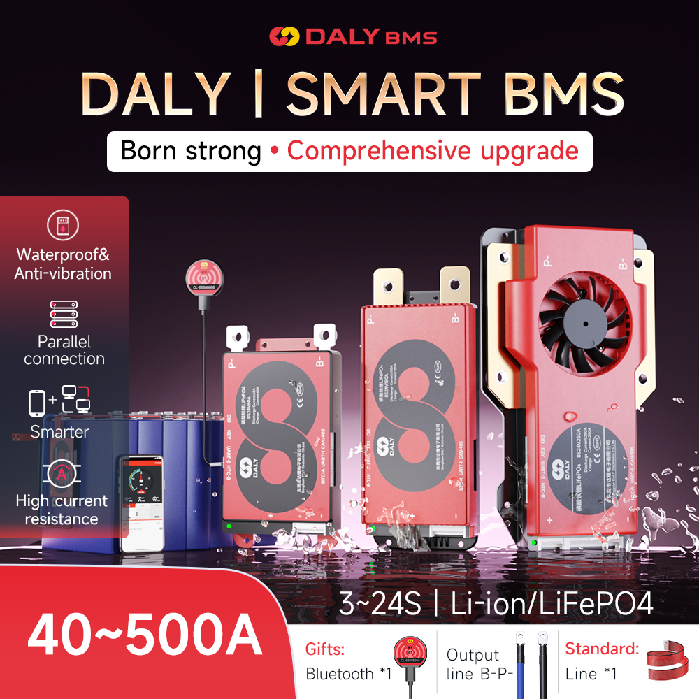 New DALY Smart BMS LiFePO4 4S 8S 16S 20S 30A-100A with Bluetooth（Can be ...