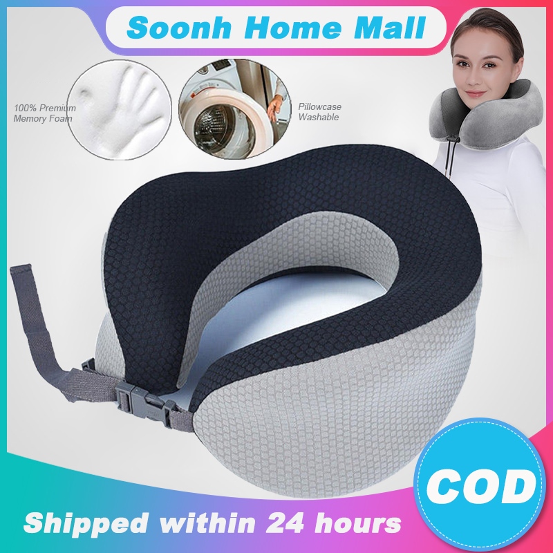 Travel Pillow 100% Pure Neck Pillow U-Shaped Memory Foam Covering