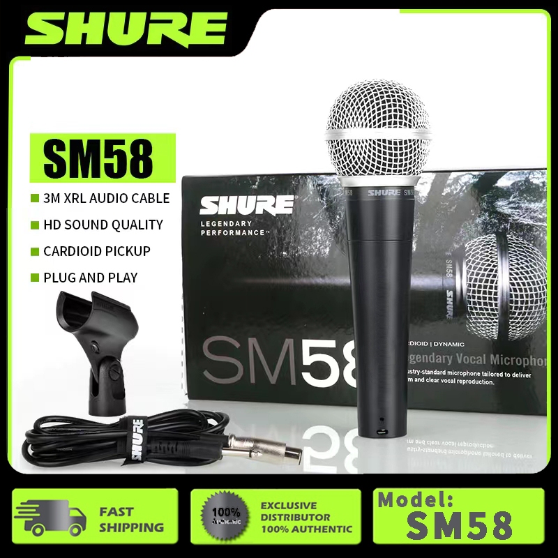 Shure Karaoke SM-58(Microphone is heavy) High-End Dynamic Wired Mic ...