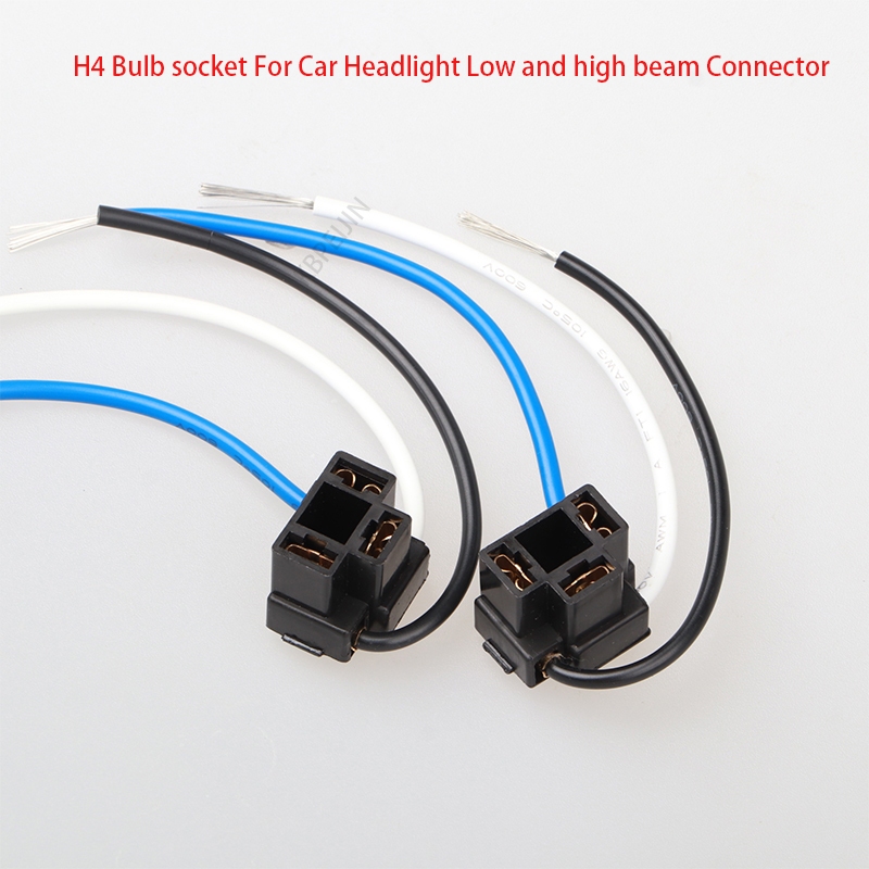 High Beam H4 Lamp Socket 2Pcs Car Headlight H4 Bulb Socket Lamp