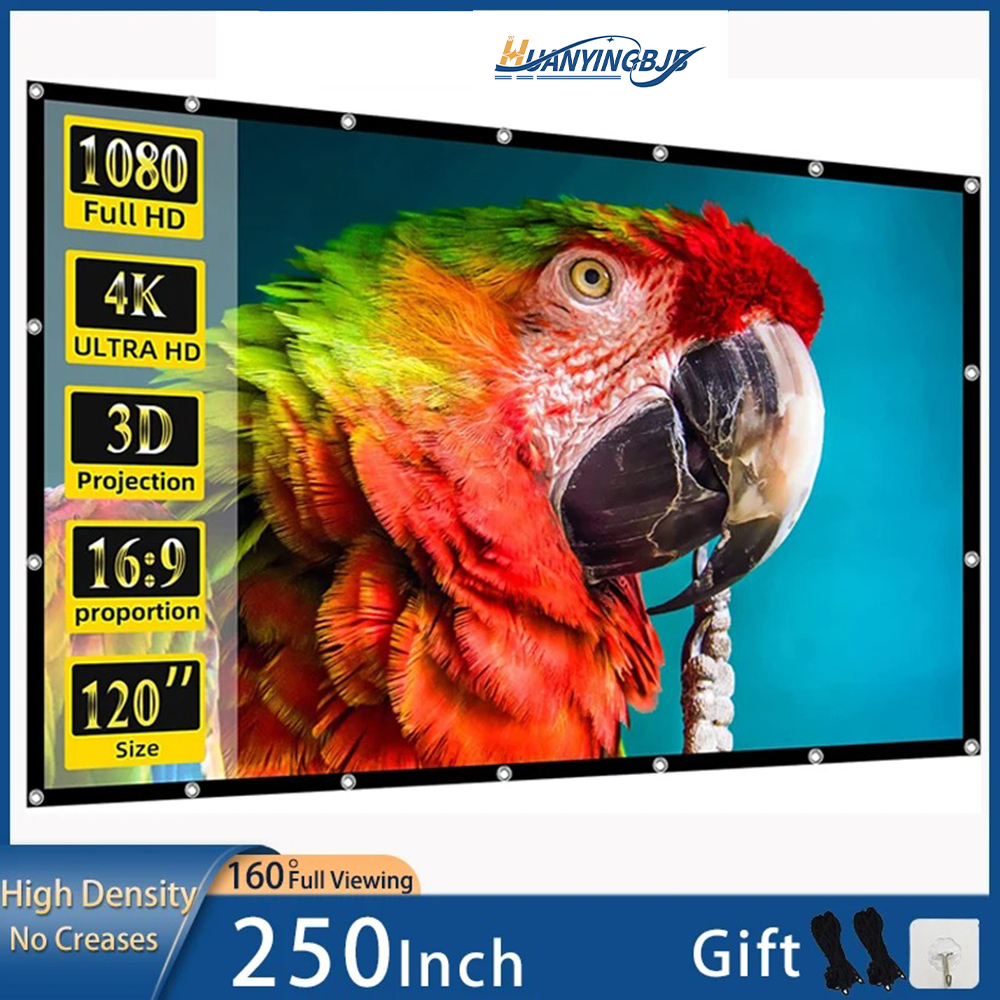 HUANYINGBJB Projector Screen Soft High Density White Wrinkle-Free ...