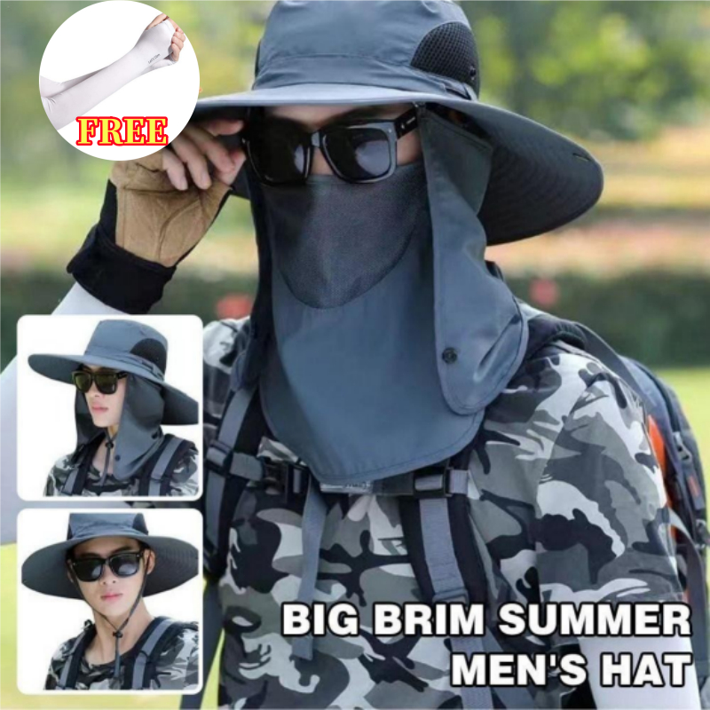 Men Fishing Cap Brim Sun Fishing Outdoor Flap Sun Protection Hat UV Proof Sun Hats UV Fisherman Hat Shopee Philippines