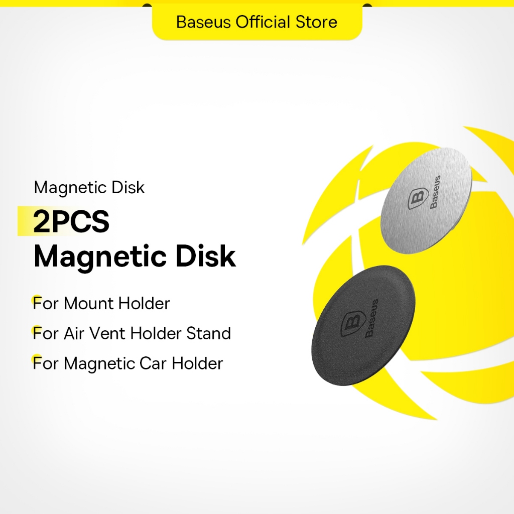 Baseus Magnetic Disk For Car Phone Holder Magnet Metal Plate & Leather ...