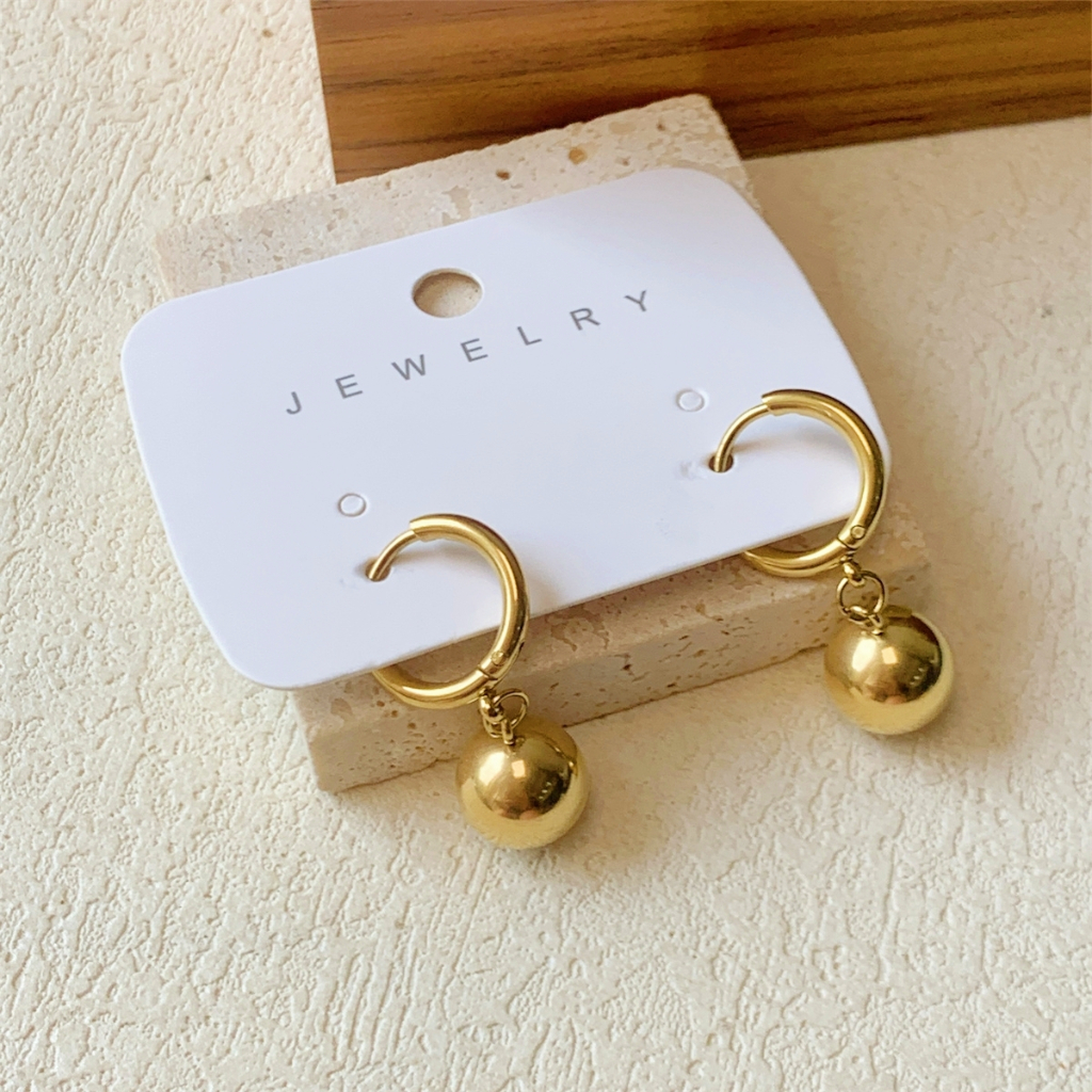 Miss Can t Miss E118 Non Tarnish Stainless Steel Gold Ball Hoop Earrings for Women Men Silver Hoop Earring Shopee Philippines
