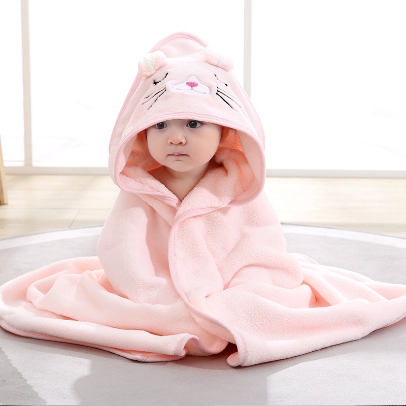 Hooded Baby Bath Towel Newborn Baby Blanket Fleece Swaddle Beach Towel with Hood for Toddler Shopee Philippines