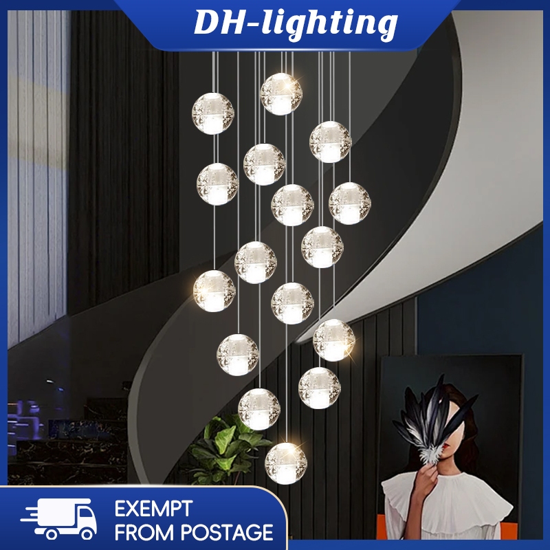 Picture Idea: Rotating Staircase Long Chandelier Loft Apartment Staircase Light