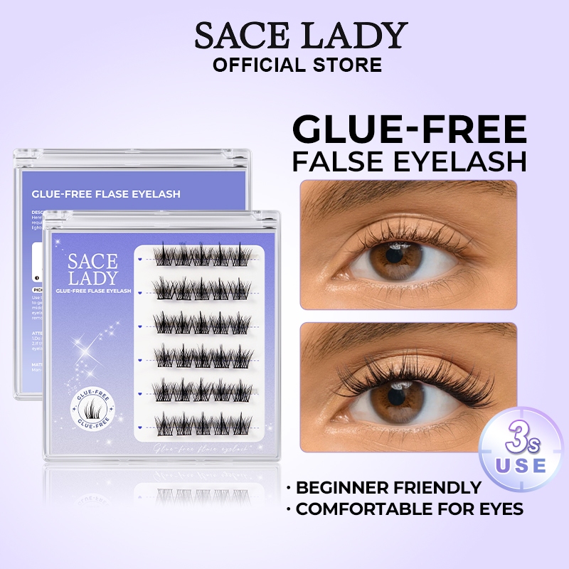 SACE LADY Gluefree Eyelashes Naturally Faux Lashes Curly Reusable