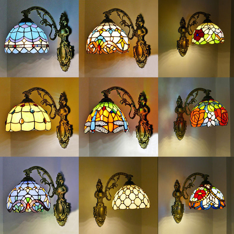 Tiffany Wall Sconces Stained Glass Shade indoor Wall Light ,Stained ...