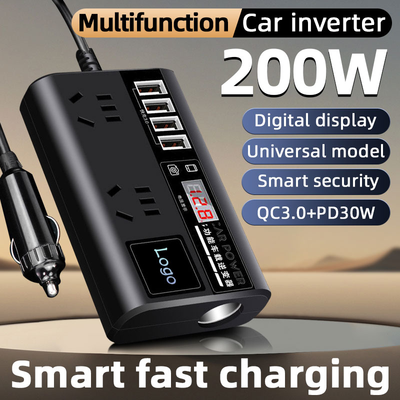 Universal 12V/24V to 220V High-Power Smart Car Inverter - Portable ...