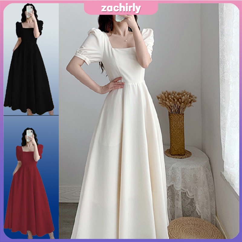 Korean White Dress for Woman Casual Formal Dress Elegant Plus Size ...