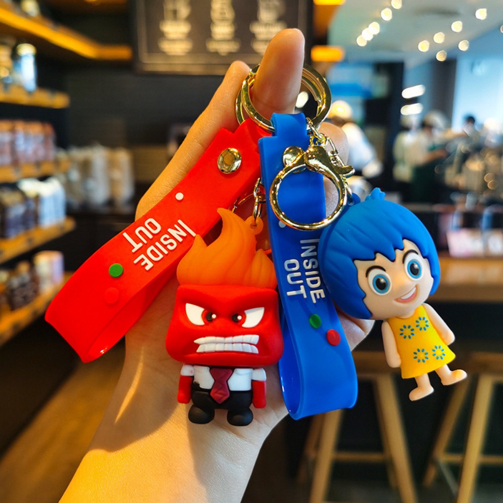 Anime Inside Out 2 Figure Keychain Joy Anger Sadness Disgust Fear ...
