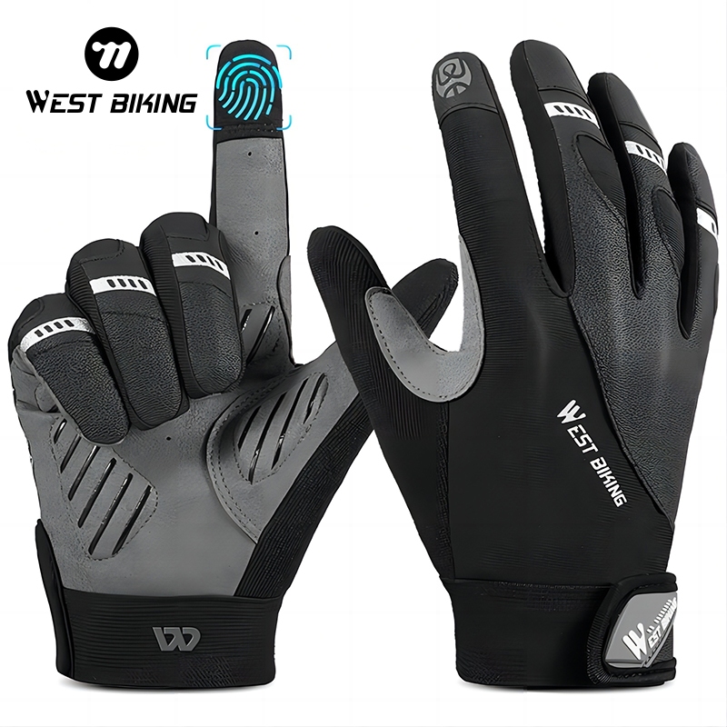 WEST BIKING Motorcycle Gloves Protect Mesh Full Finger Touch Screen Gloves