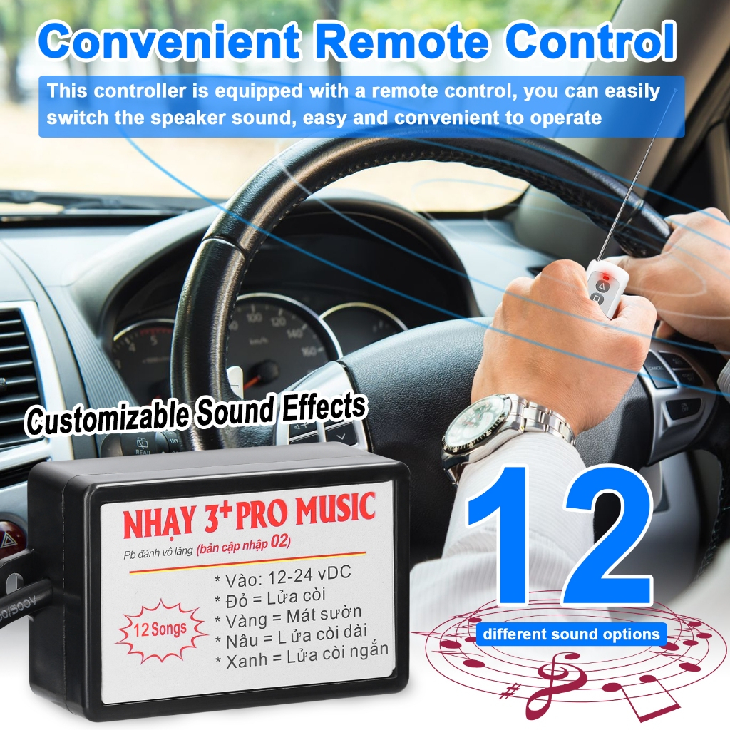 【Local Delivery】Car Horn Controller Electric Horn Speaker Sound Control ...