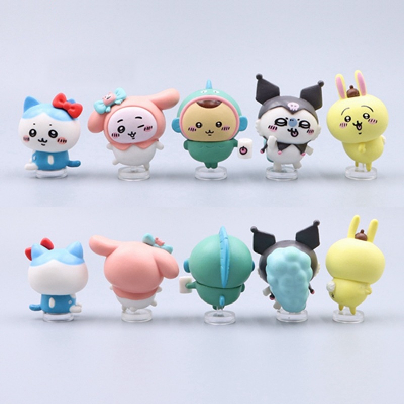 5Pcs/Set 4-6cm Anime Chiikawa Figure Cosplay My Melody Kuromi Hangyodon ...