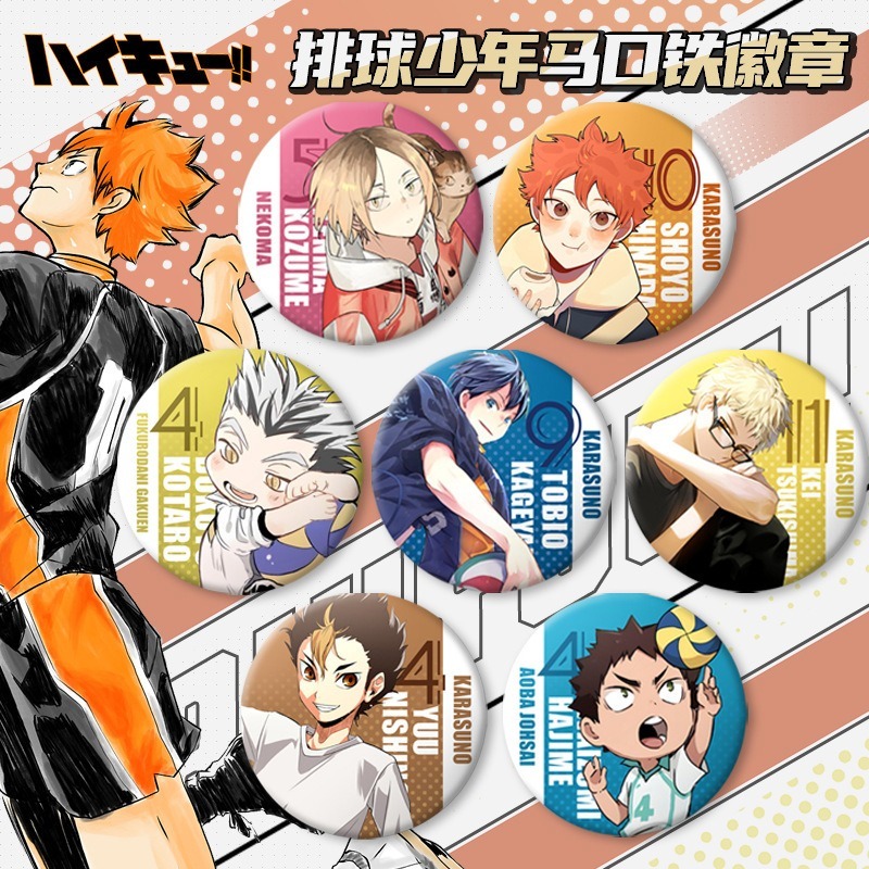 Haikyuu!! Broches De Anime Shoyo Hinata Tobio Kageyama Daichi Sawamura Sugawara Koushi Insignia De Dibujos Animados Pines De Hojalata Hechos A Mano