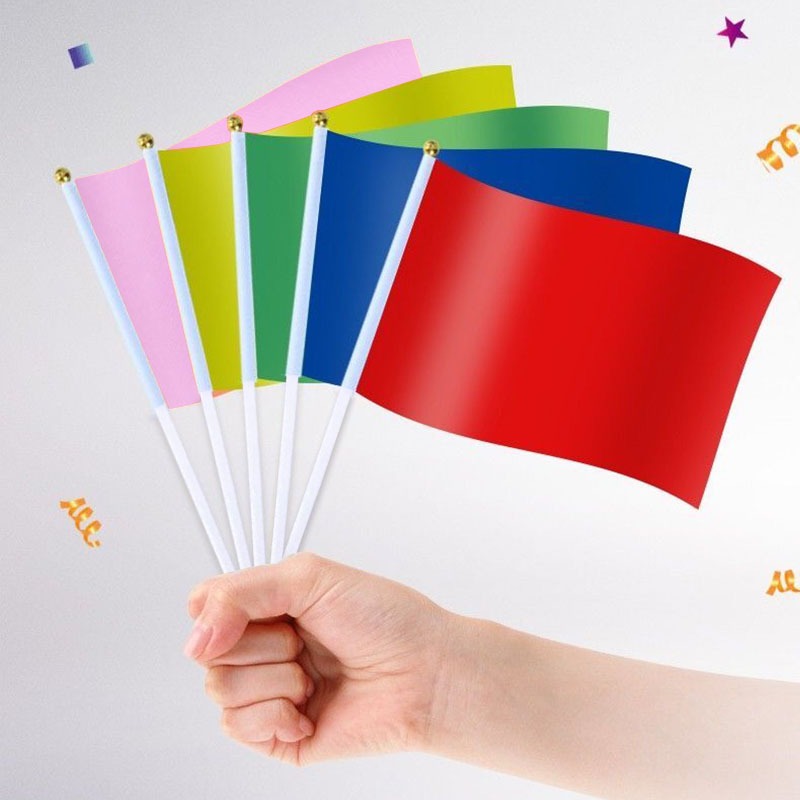 5pcs Solid Color Flags Handheld Square Mini Flags Party Celebration ...