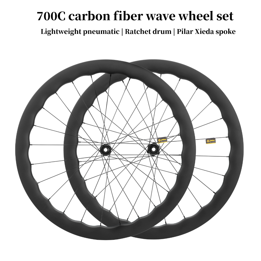 Carbon Road Bike Wheelset 700c Wave Wheels Disc Brake Tubeless Clincher 45 50mm 24H spoke Shopee Philippines