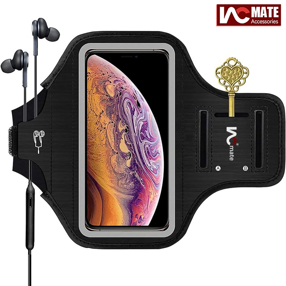 Sports Running Mobile Phone inch Arm Bags Armband Waterproof Neoprene  Cell Phone Arm Case（Black）