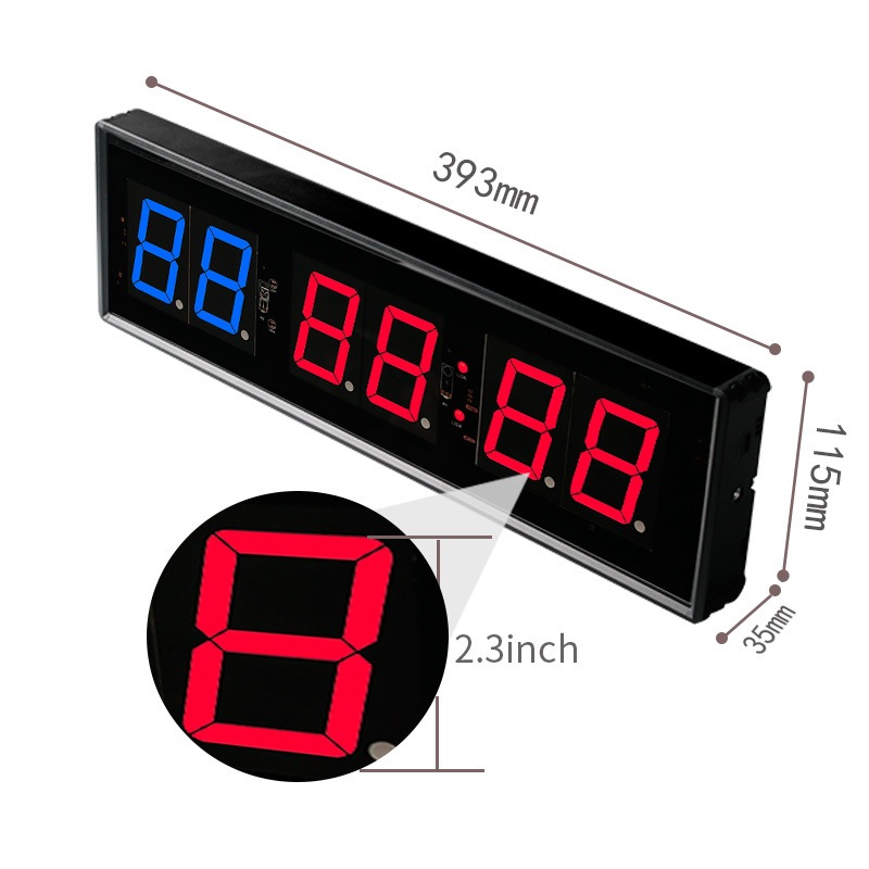 2.3 inch 6-digit exercise cycle interval exercise countdown clock with ...