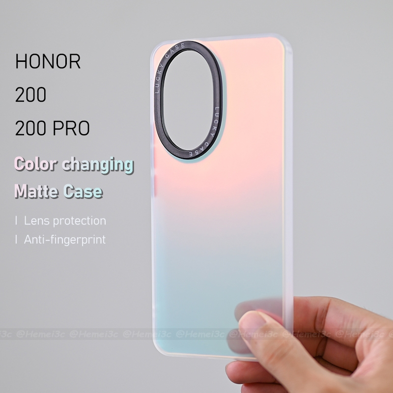 For Honor 200 Pro Casing Discolored Translucent Matte Hard Phone Case ...