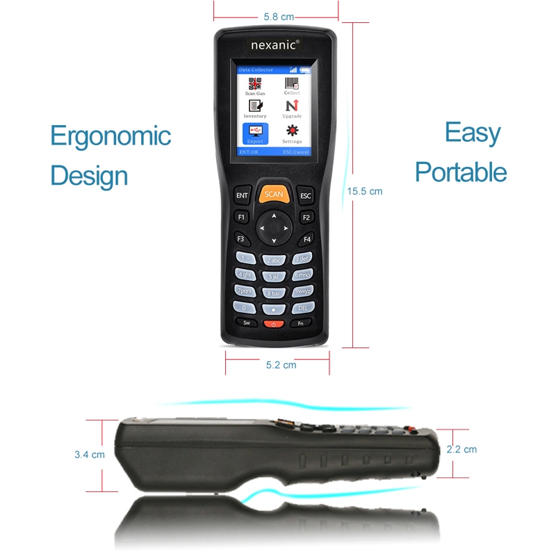 Nexanic PDT3309 Wireless 1D Barcode Scanner Inventory Counter Reader 1D ...