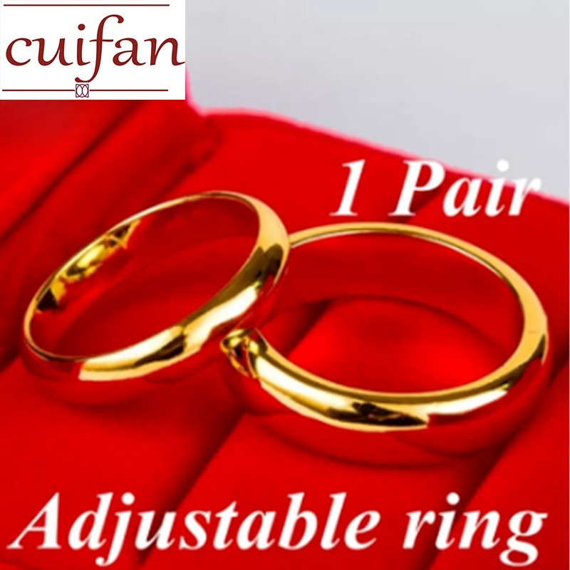 (1 pair) 18k Saudi Gold Couple Ring Claw Free Pure Gold Men's and Women ...