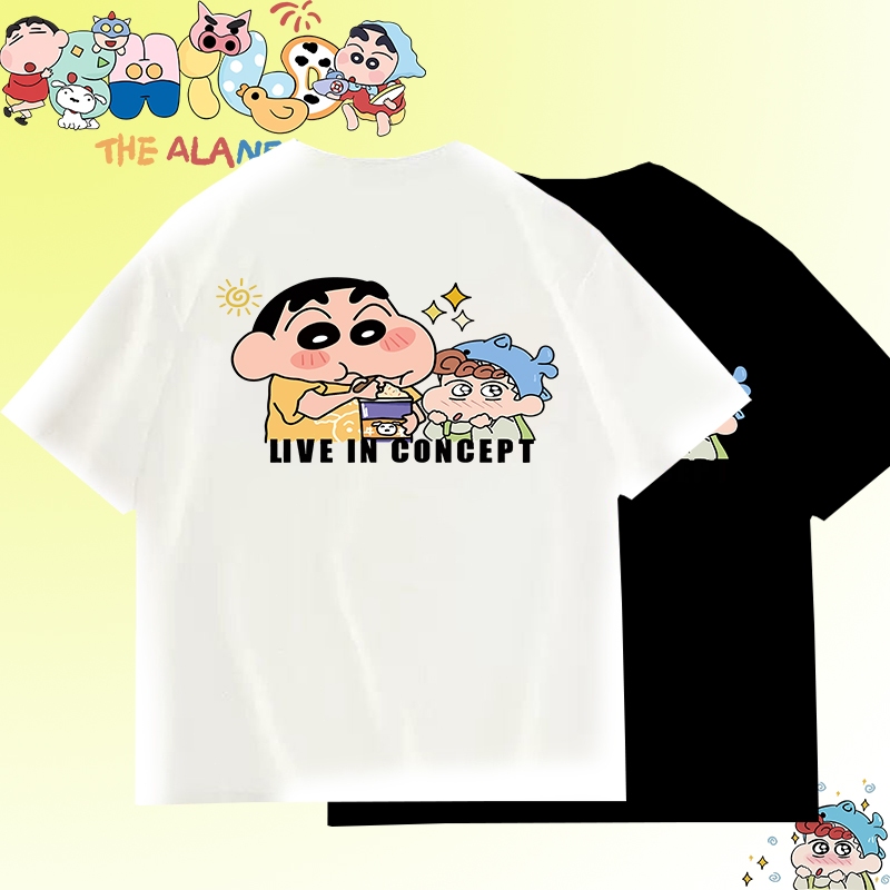 Korean women s casual t shirt trendy crayon shin chan printed t shirt