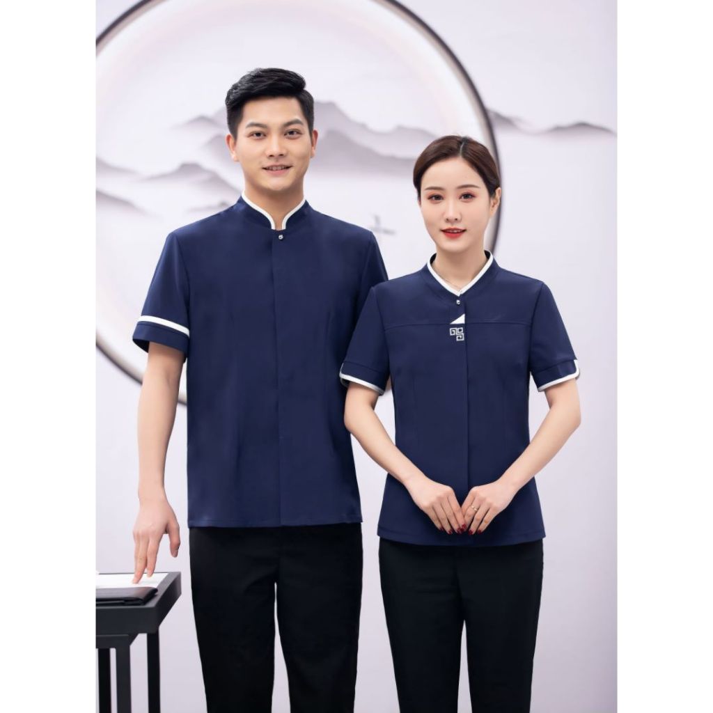 Hotel Guest Room Cleaner Uniform Short Sleeve Waiter Work Clothes ...