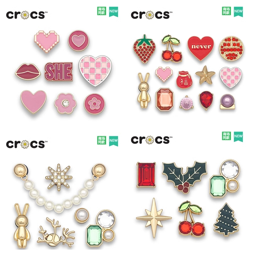 NEW（Metal Crocs Jibbitz Charms） /Slippers( high quality )/ jibbitz  Set/crocs jibbitz/Birthdaypresent