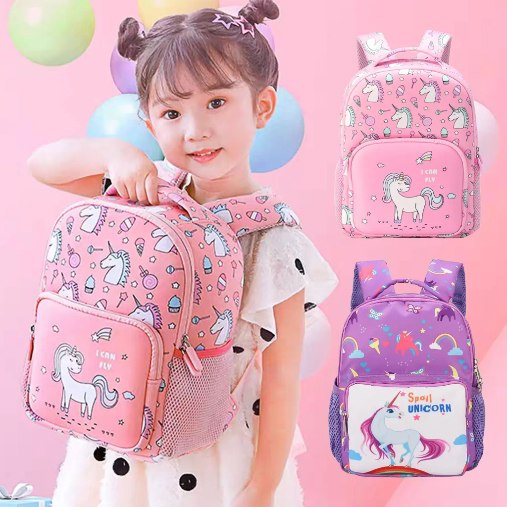 Bag For Kids Kindergarten For Girl Pony Cartoon School Backpack 1-4 Years  Old