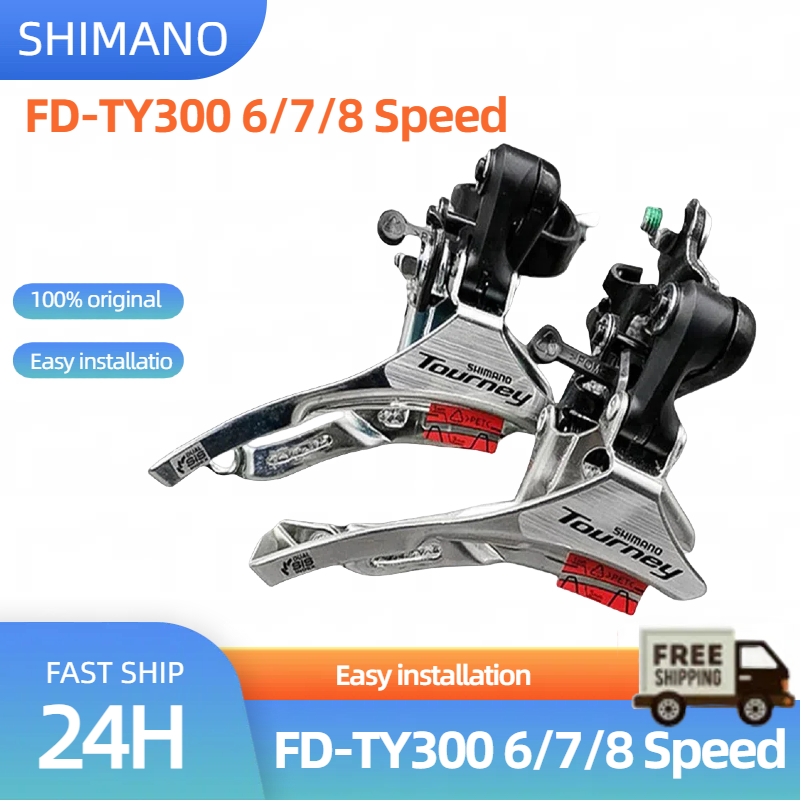 Voorderailleur 3 X 6/7 Speed Shimano Tourney FD-TY300 Down Swing Down Pull Hoge Klem 31 8 Mm   42t   66 69