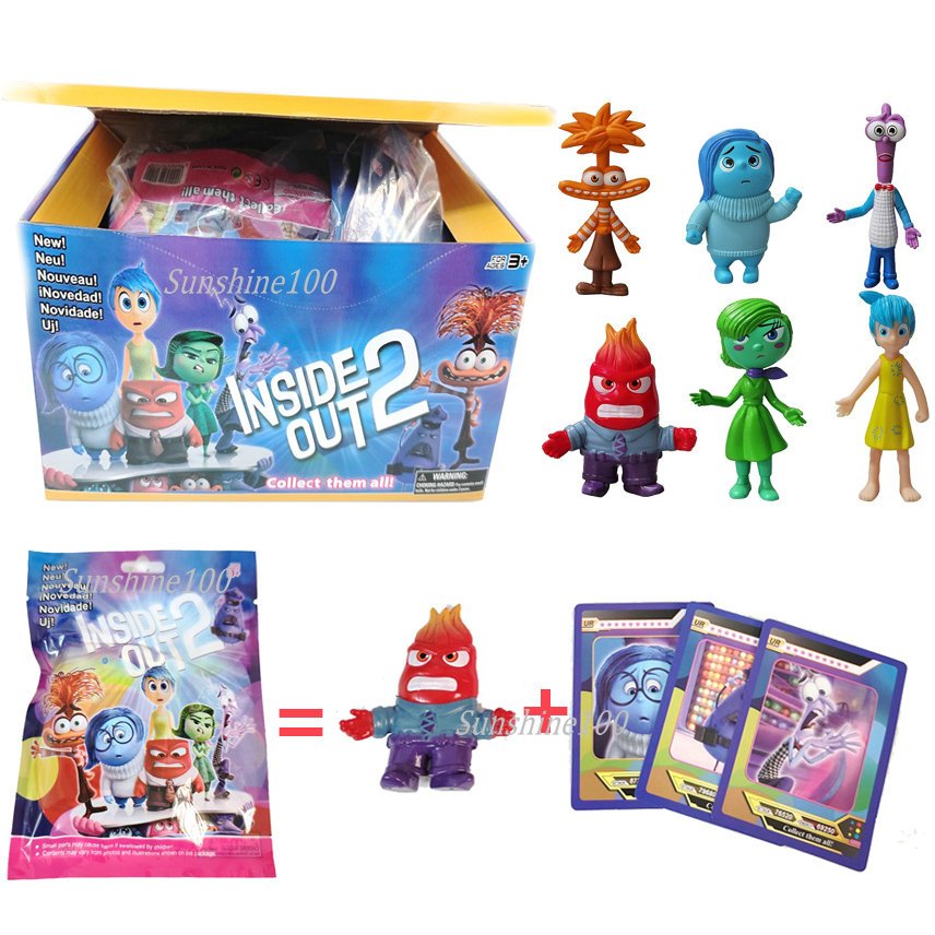 24pack Set Inside Out 2 Cartoon Model Doll With Figure Card Anime Model 