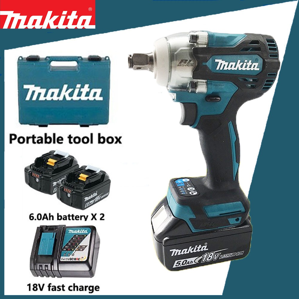 Makita DTW300 Cordless Electric Wrench 2 Batteries Electric Impact ...