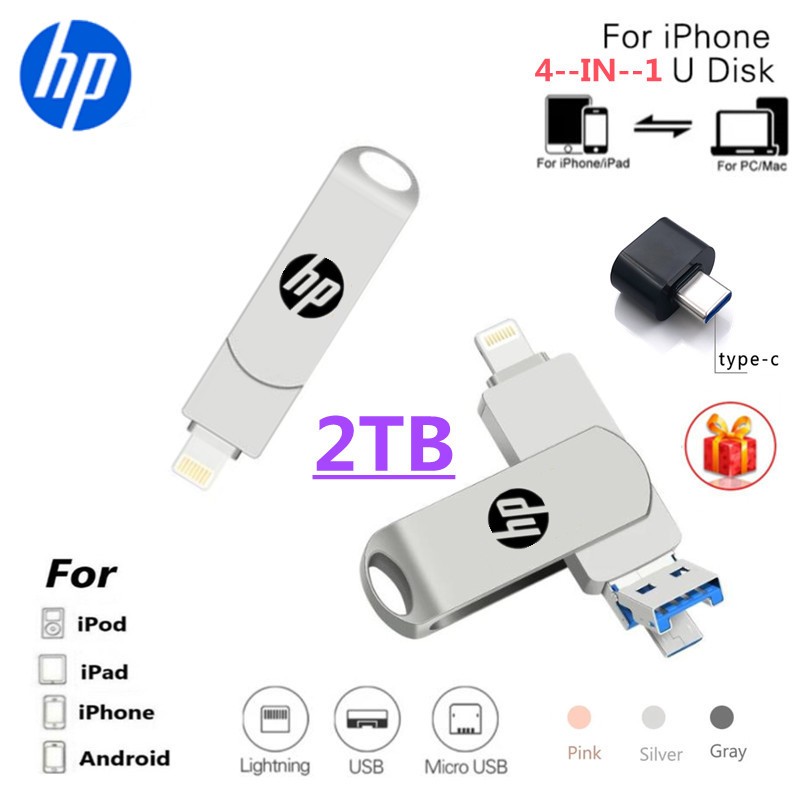 2TB USB3.0 4 in 1 OTG flash drive Metal High speed 512GB U Disk ...